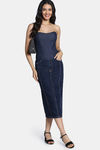 Zivame Non-Padded Short Slip Corset - Dark Wash — thumbnail 2